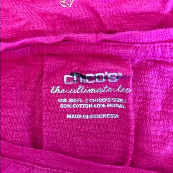 Chico’s ultimate short sleeve v neck t size 2 L 60% cotton - Picture 2 of 8